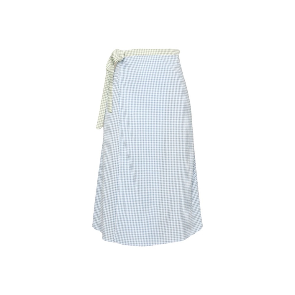 Lisa Says Gah Blue and White Checkered Skirt